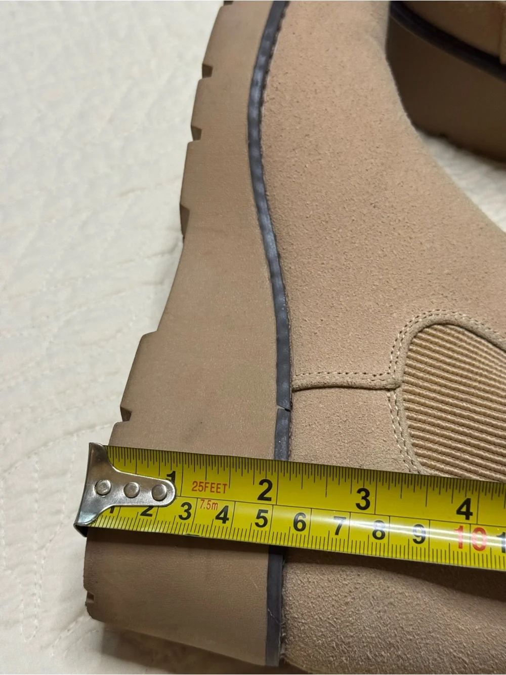 Chunky Tan Chelsea Wedge Ankle Boots